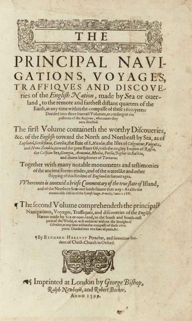 HAKLUYT, Richard (ca 1552-1616) The Principal Navigations, V...