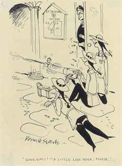 'Girls, girls! - A little less noise, please.'  