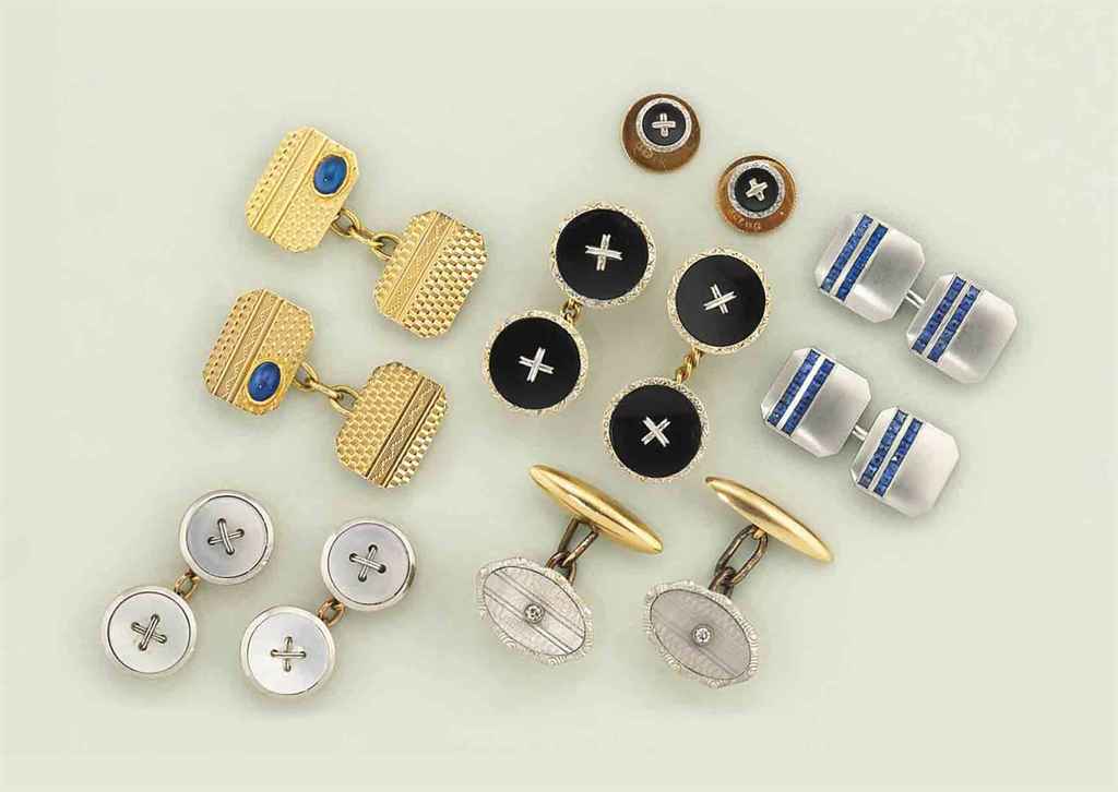 A group of Art Deco cufflinks and dress sets