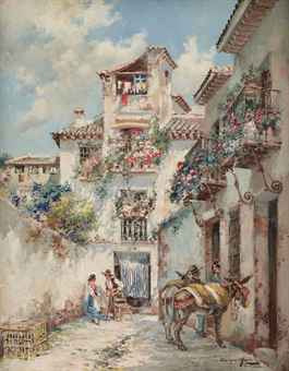 Blossoming flowers in Granada, Spain  