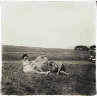 family one evening at a nudist camp, Pa., 1965