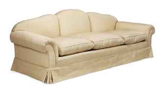 A CREAM WATERMARK SILK SOFA  