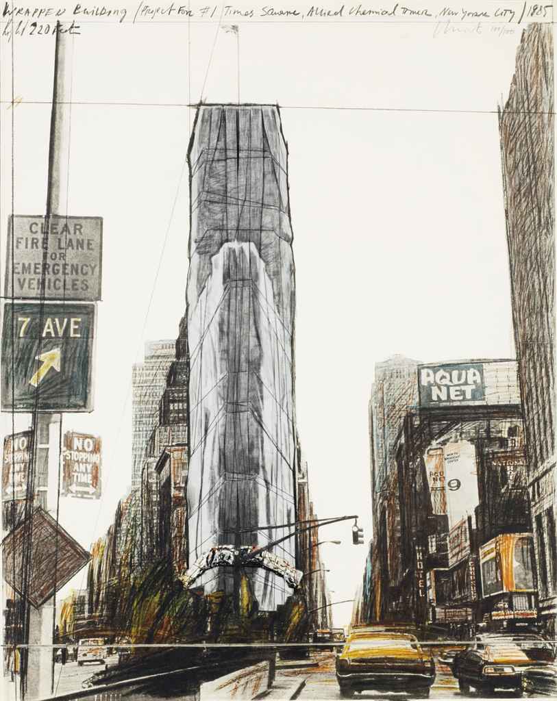 CHRISTO , Wrapped Building, Project for 1 Times Square, New York (S
