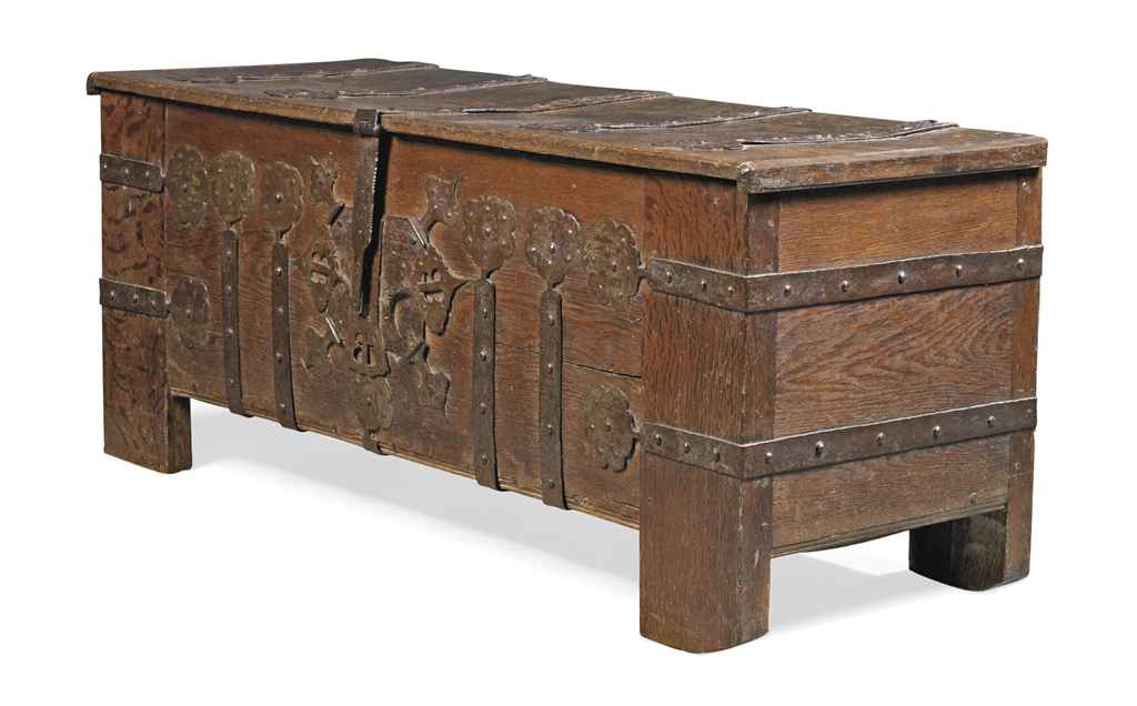 A GERMAN IRONMOUNTED OAK CHEST ('STOLLENTRUHE') auctions & price archive