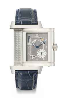 Jaeger-LeCoultre. A platinum limited edition Reverso wristwatch with date, 8-day power reserve and night and day indication 