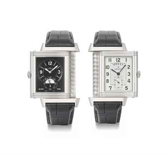 Jaeger-LeCoultre. A stainless steel limited edition Reverso dual time zone wristwatch with date 