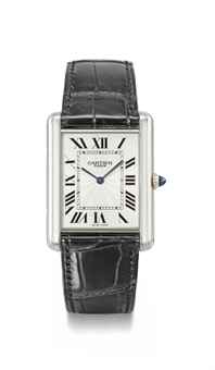 Cartier. A fine platinum rectangular wristwatch  