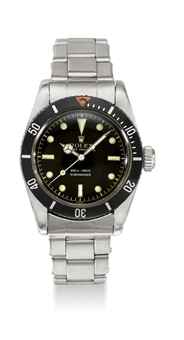 ROLEX. A RARE STAINLESS STEEL AUTOMATIC WRISTWATCH WITH SWEEP CENTRE SECONDS AND LARGE CROWN 