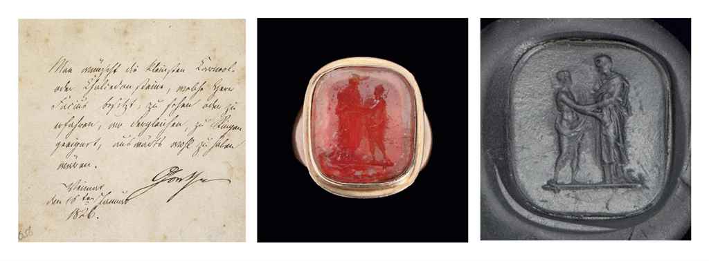 GOETHE, Johann Wolfgang von (1749-1832) Large gold ring Goet...