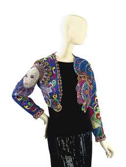 A VERSACE BEADED EVENING BOLERO JACKET, 'QUEEN ELIZABETH'  