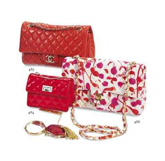 A CHERRY RED PATENT LEATHER REISSUE FLAP 2.55 COCKTAIL BAG  