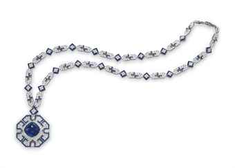 A SAPPHIRE AND DIAMOND SAUTOIR, BY BVLGARI  
