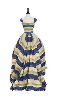 'MARTINQUE', A STRIPED ORGANZA BALL GOWN  