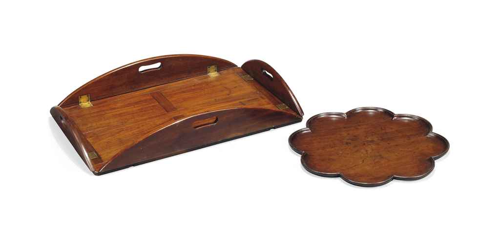 A LATE GEORGE III MAHOGANY BUTLER'S TRAY