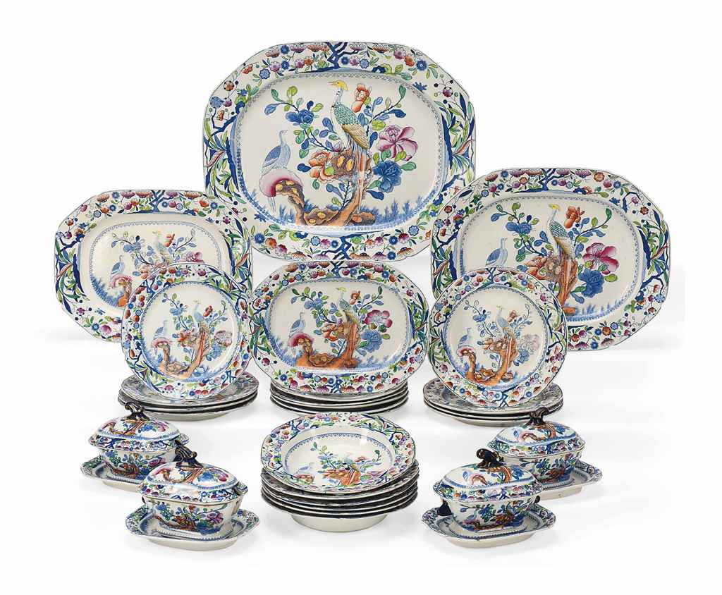 A MASON'S IRONSTONE PART DINNERSERVICE , CIRCA 181525, BLUE PRINTED