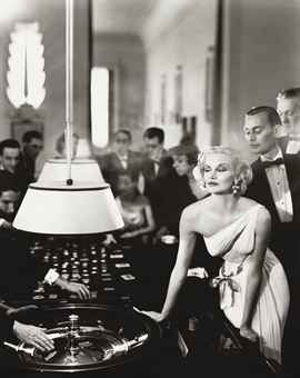 Sunny Harnett, Evening Dress by Grès, Casino, Le Touquet, August 1954  