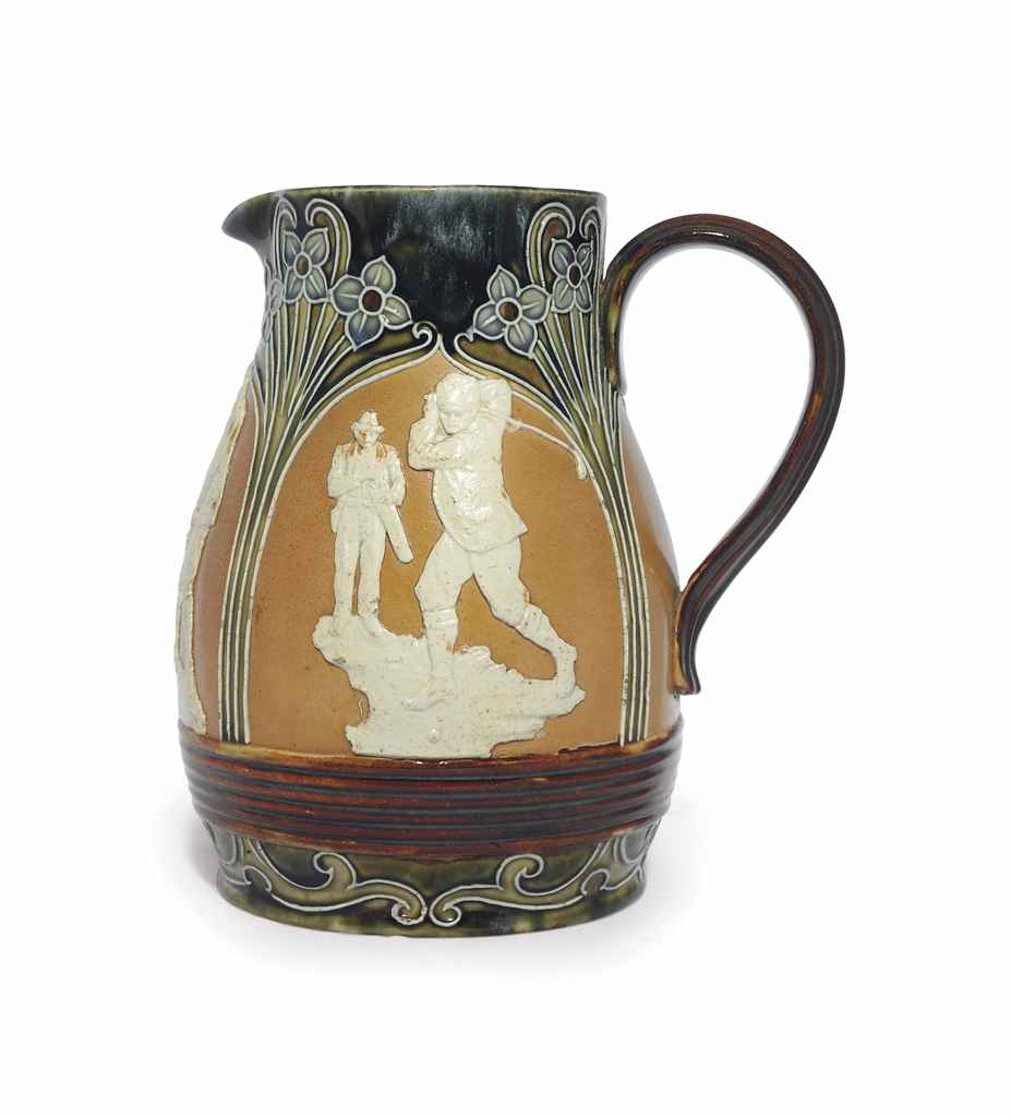 A DOULTON LAMBETH STONEWARE BALUSTER JUG , CIRCA 190020, IMPRESSED