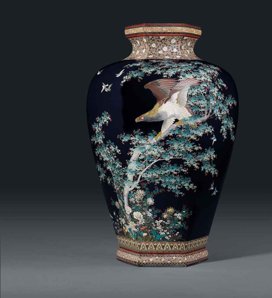 A Rare and Large Cloisonné Vase , MARK OF THE HAYASHI CHUZO
