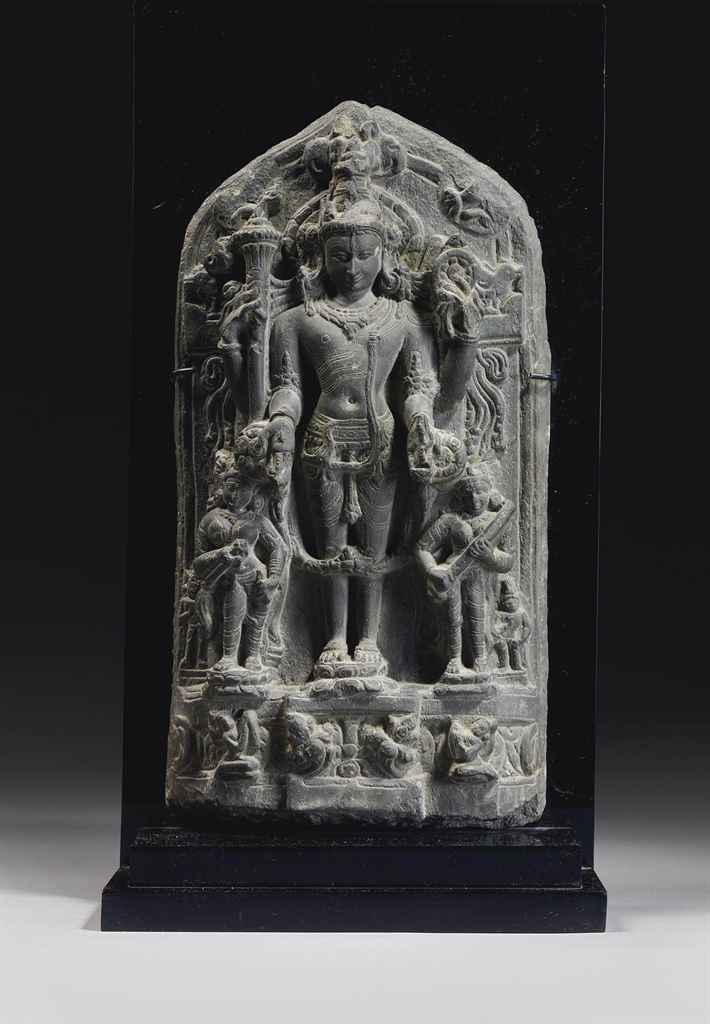 ANCIENNE STATUE INDIENNE en bronze hindou de Vishnu le dieu