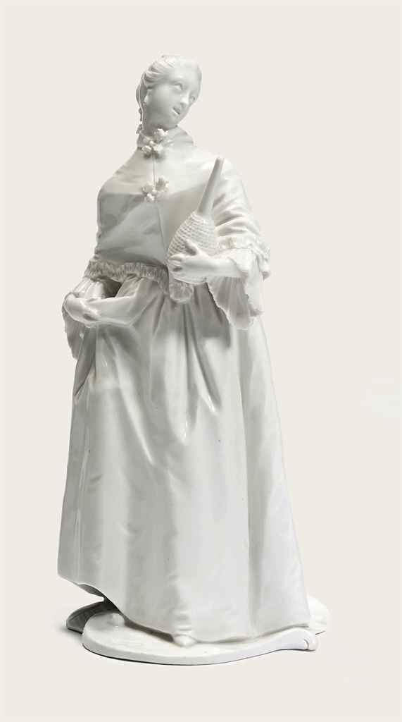 A NYMPHENBURG WHITE FIGURE OF DONNA MARTINA