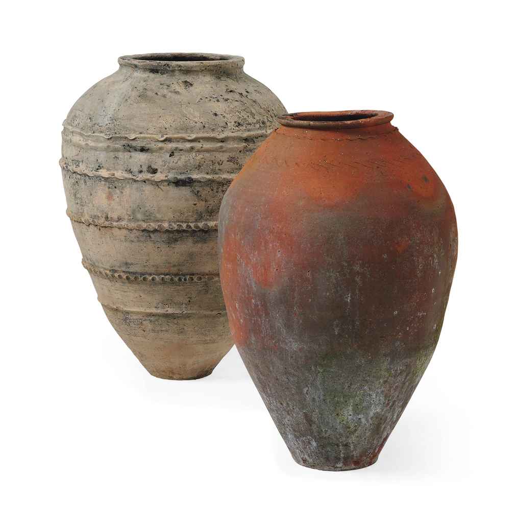 TWO TERRACOTTA OLIVE JARS , 19TH/20TH CENTURY Christie's