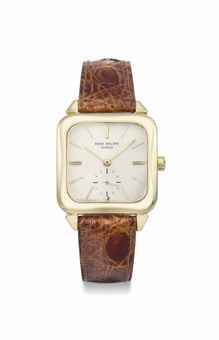 Patek Philippe. A fine 18K gold square automatic wristwatch  