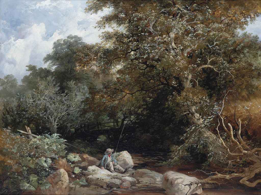 William James Muller 1812 1845 An Angler Beside A Wooded Stream william-james-muller-1812-1845-an-angler-beside-a-wooded-stream