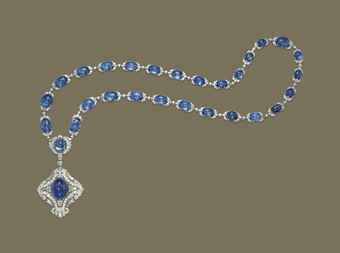 AN ART DECO SAPPHIRE AND DIAMOND SAUTOIR, BY BULGARI  