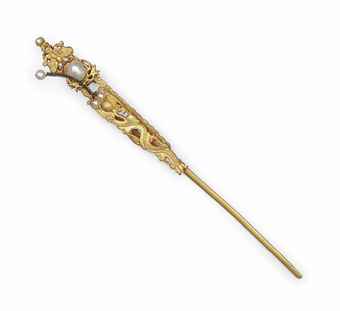 GOLD AND PEARL HAIRPIN 19TH CENTURY headresses, All other ...