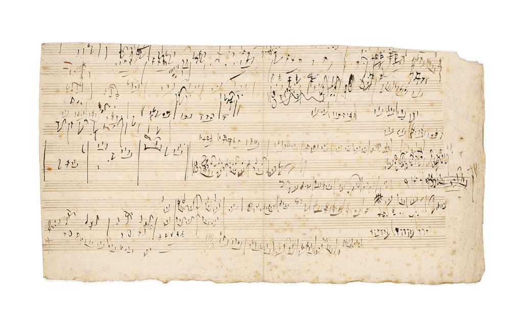 BEETHOVEN, Ludwig van (1770-1827) Autograph music manuscript...