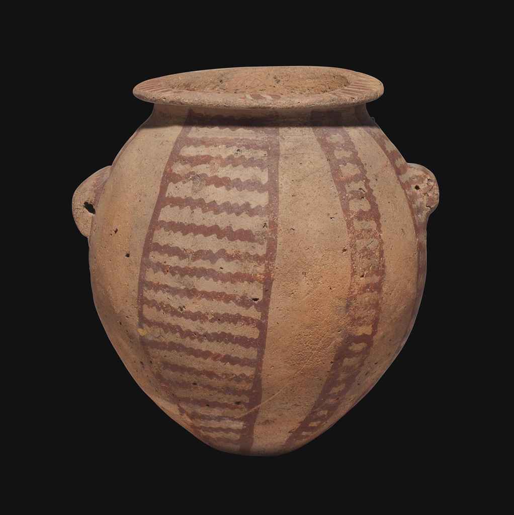AN EGYPTIAN POTTERY JAR , PREDYNASTIC PERIOD, NAQADA II, CIRCA 3400