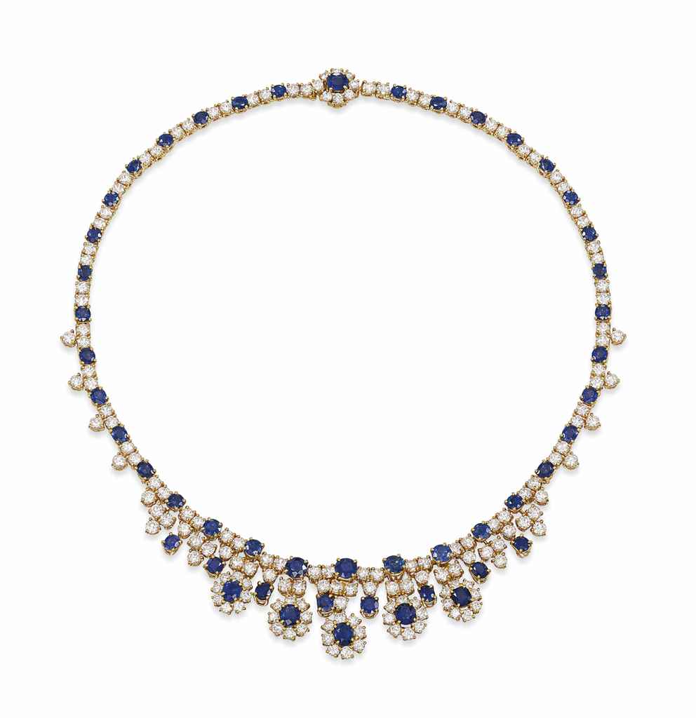 A SAPPHIRE AND DIAMOND NECKLACE, BY BOUCHERON