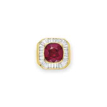 A FINE RUBY AND DIAMOND RING  