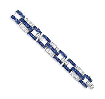 AN ART DECO SAPPHIRE AND DIAMOND BRACELET, BY PAUL FLATO  