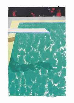 Green Pool with Diving Board and Shadow  