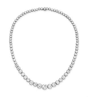 Lot 254 - a 44 carat diamond riviere necklace est. $75,000-$100,000 (still in progress) diamond necklace, tennis necklace, christie's auction diamond necklace