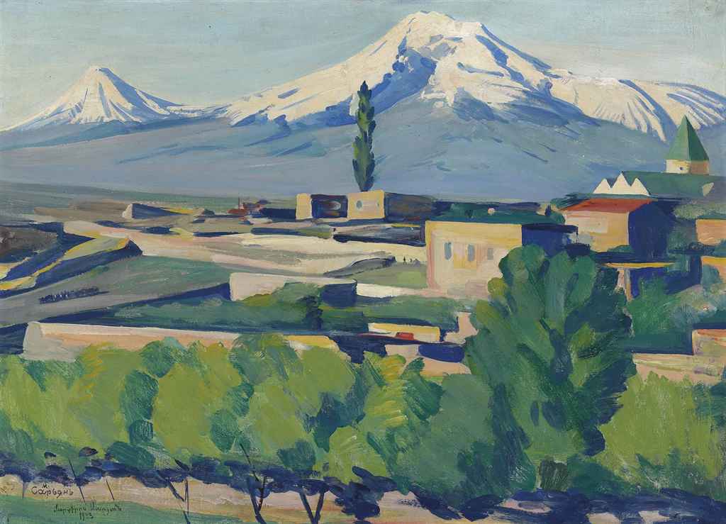 Martiros Sarian (1880-1972) , View of Mount Ararat from Yerevan ...