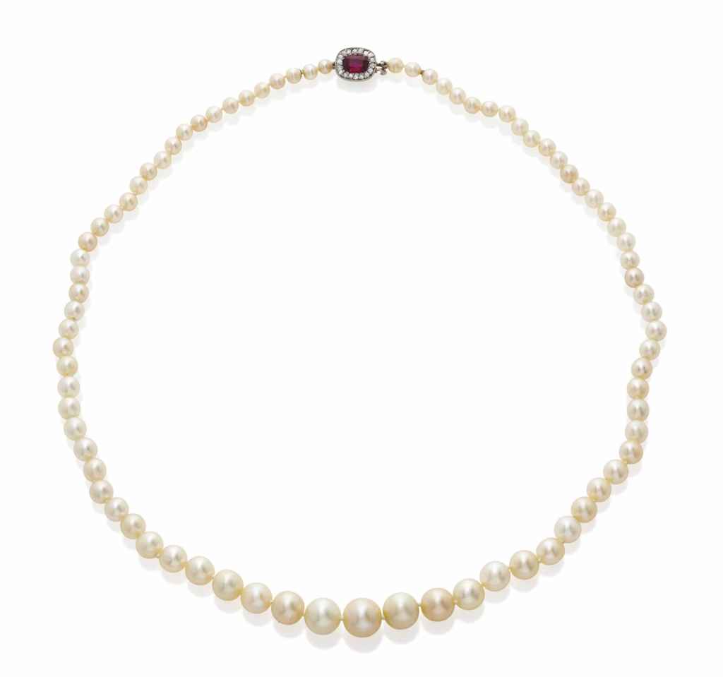 collier perles fines perle de culture rubis et diamants collier perles fines perle de culture rubis et diamants