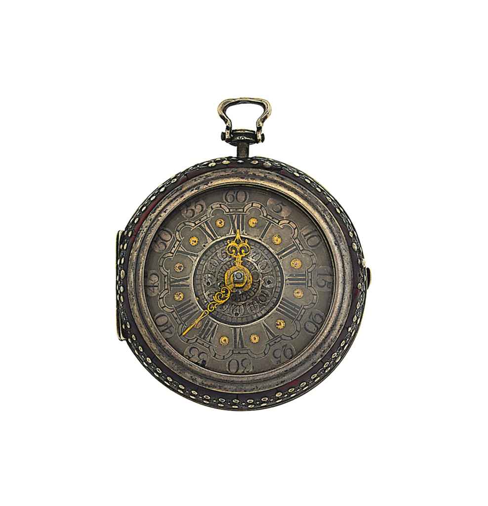 A late 17th/early 18th century Dutch silver pair case verge ...