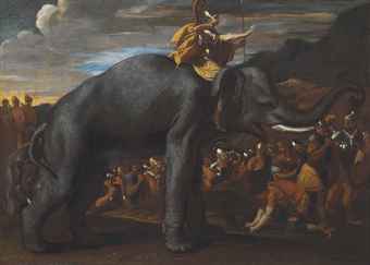 Hannibal crossing the Alps on an Elephant  