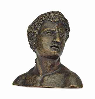 A BRONZE HEAD OF BACCHUS  