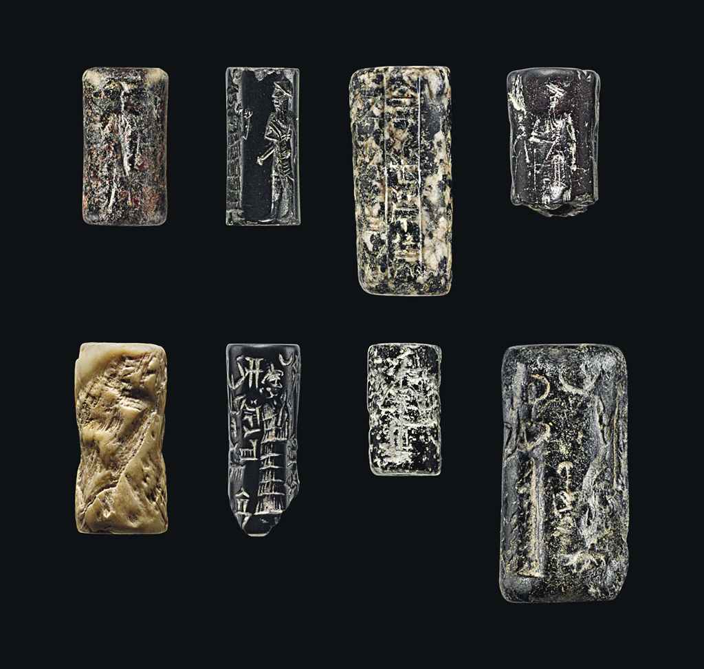 TWELVE NEOSUMERIAN AND OLD BABYLONIAN CYLINDER SEALS auctions