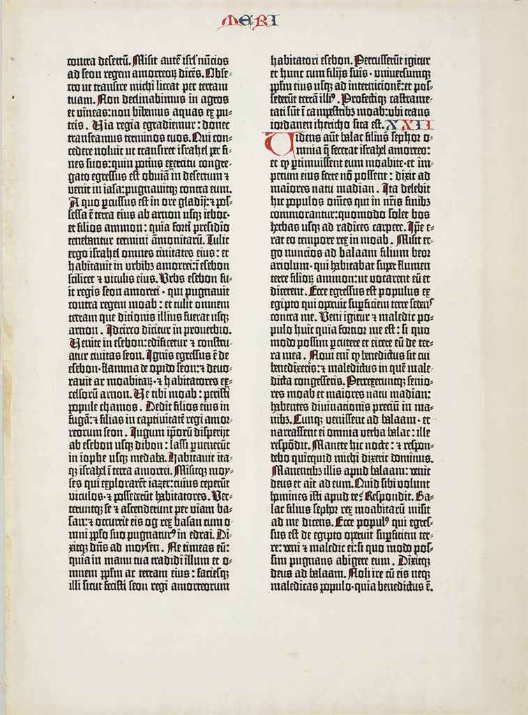 BIBLE, in Latin [Mainz: Johann Gutenberg and Johann Fust, 14...