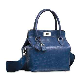 A MATTE BLEU SAPHIR NILO CROCODILE TOOLBOX 20 BAG WITH PALLADIUM ...