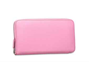 A BUBBLEGUM PINK 5P CHVRE LEATHER AZAP WALLET WITH PALLADIUM ...  
