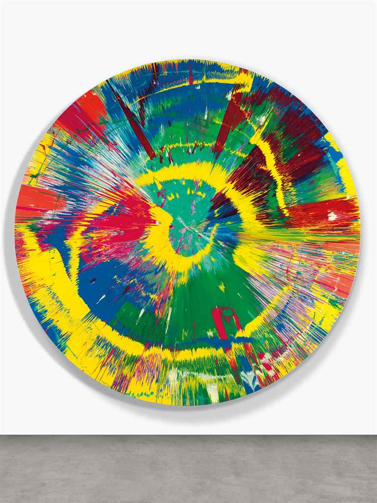 Damien Hirst (b. 1965) , Beautiful misshapen purity clashing excitedly outwards painting