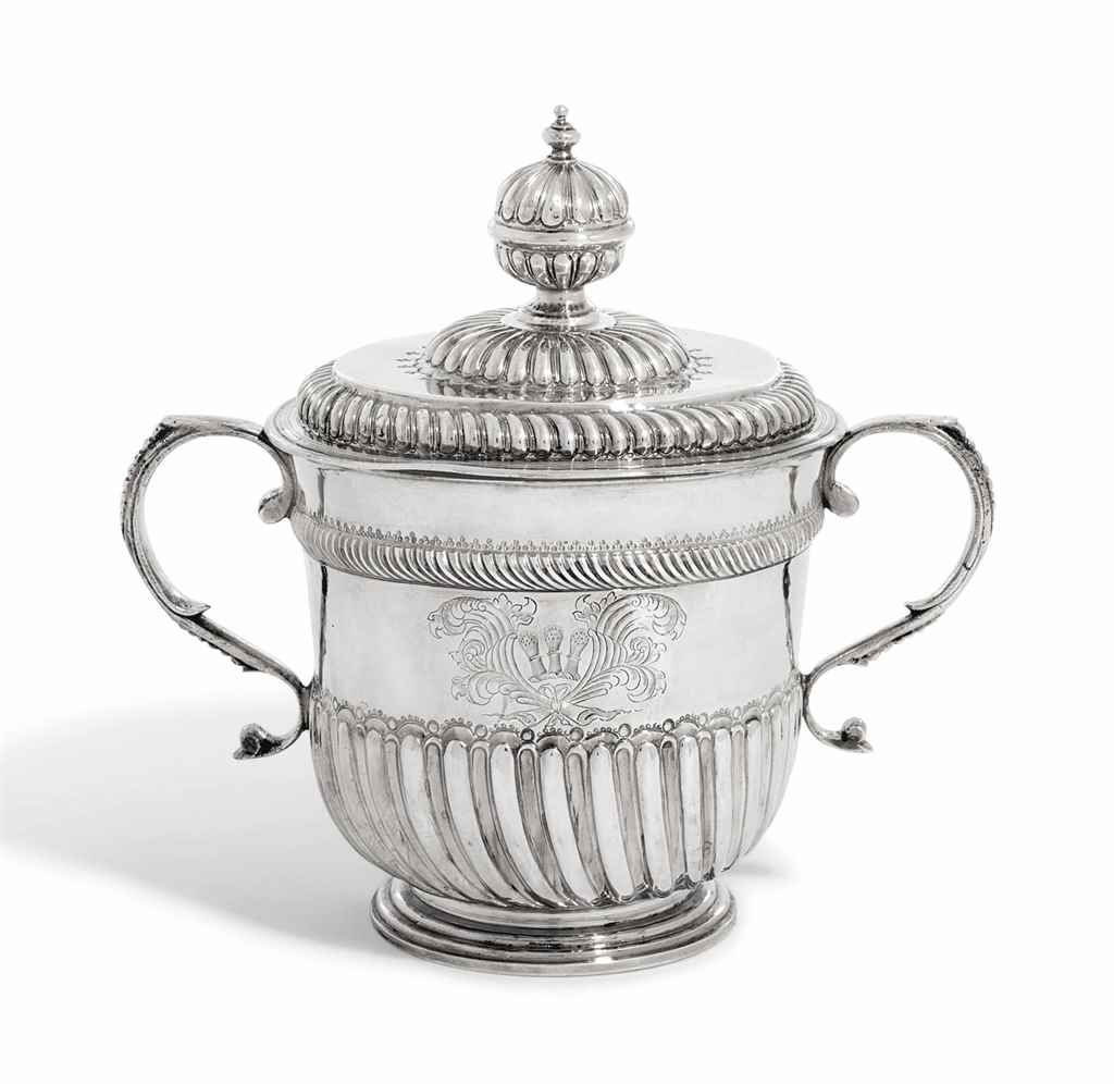 A WILLIAM AND MARY SILVER CUP AND COVER