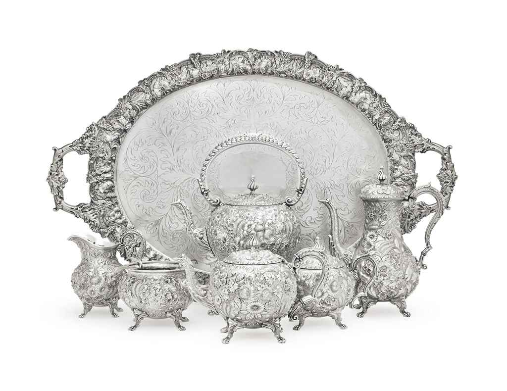 KIRK & SON CO., BALTIMORE, 1903-1907 | All other categories of objects, tea & coffee pots | Christies AN AMERICAN SILVER SIX... 