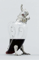 A Victorian silver-mounted glass claret-jug