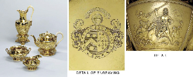 A George IV six-piece silver-gilt tea and coffee-service